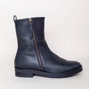 Coclico Darbette shearling lined black leather boots